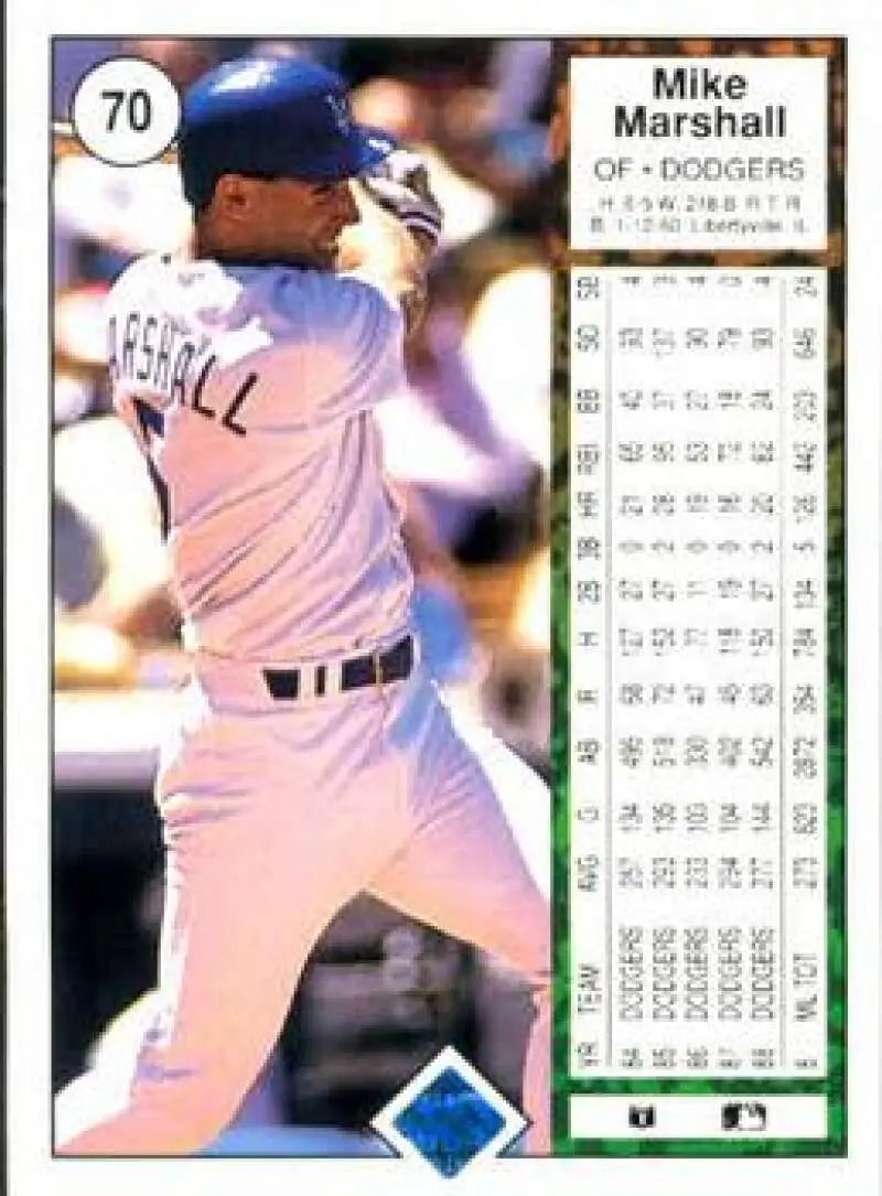 1989 Upper Deck #70 Mike Marshall NM-MT Los Angeles Dodgers Baseball Card - Baseball Card Single