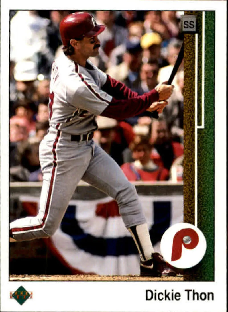 1989 Upper Deck #704 Dickie Thon NM-MT Philadelphia Phillies Baseball Card - Baseball Card Single