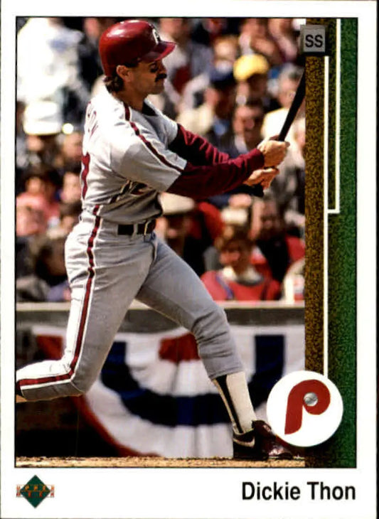 1989 Upper Deck #704 Dickie Thon NM-MT Philadelphia Phillies Baseball Card - Baseball Card Single