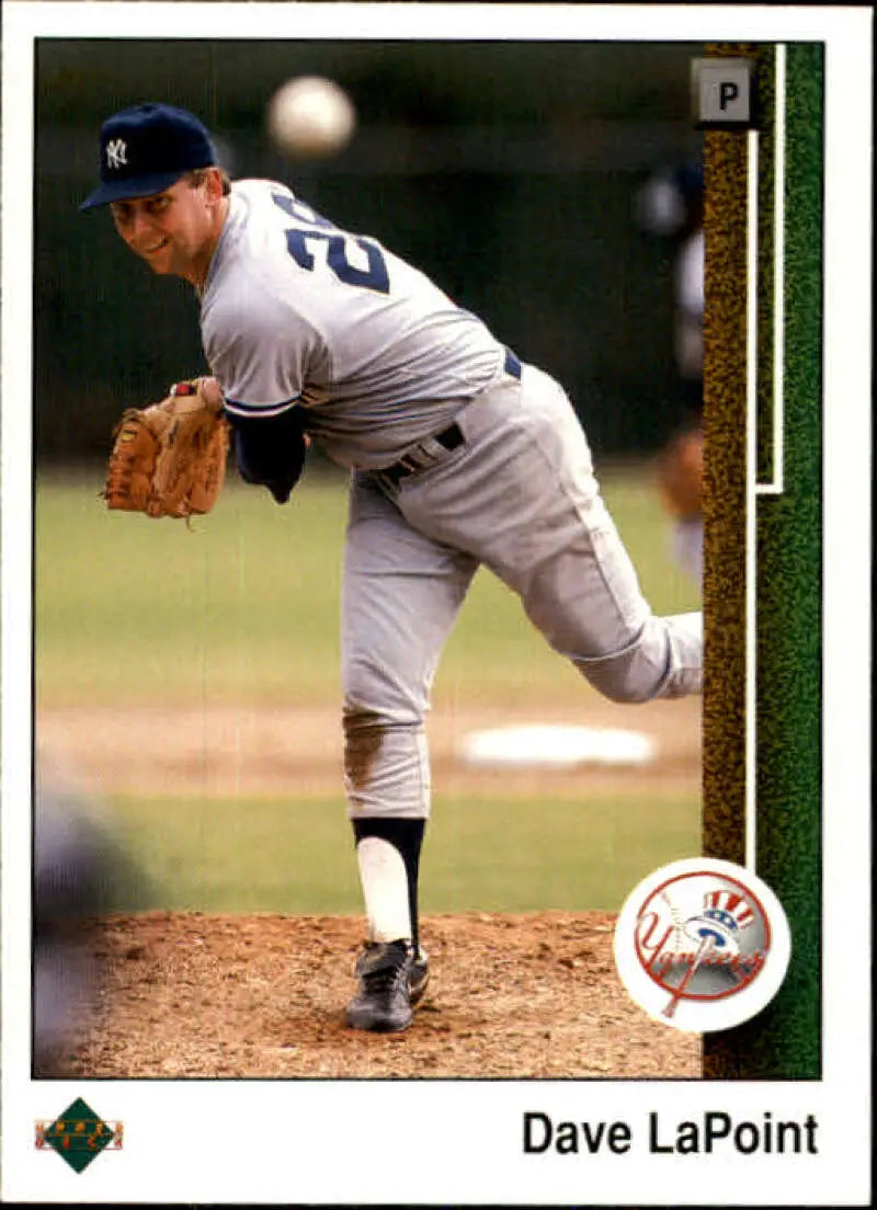 1989 Upper Deck #706 Dave LaPoint NM-MT New York Yankees Baseball Card - Baseball Card Single