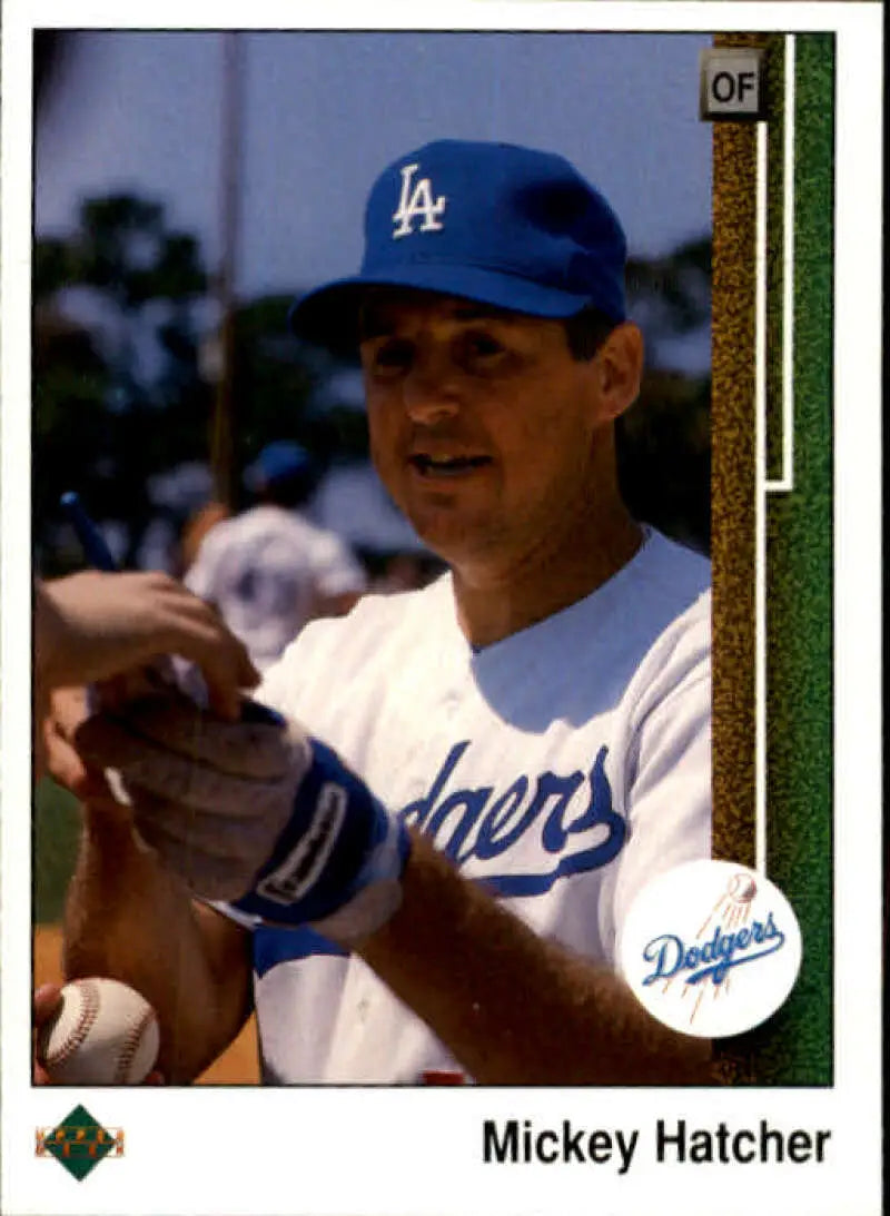 1989 Upper Deck #709 Mickey Hatcher NM-MT Los Angeles Dodgers Baseball Card - Baseball Card Single
