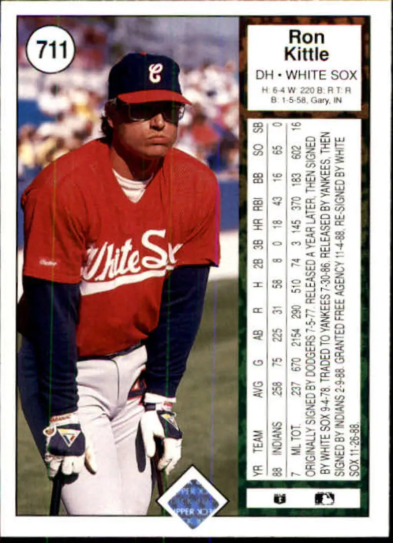1989 Upper Deck #711 Ron Kittle NM-MT Chicago White Sox Baseball Card - Baseball Card Single