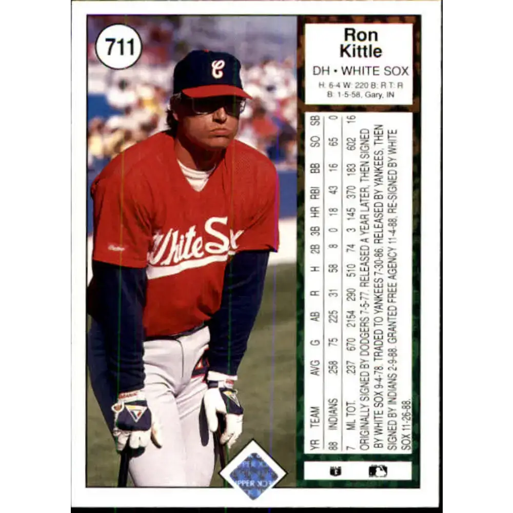 1989 Upper Deck #711 Ron Kittle NM-MT Chicago White Sox Baseball Card - Baseball Card Single