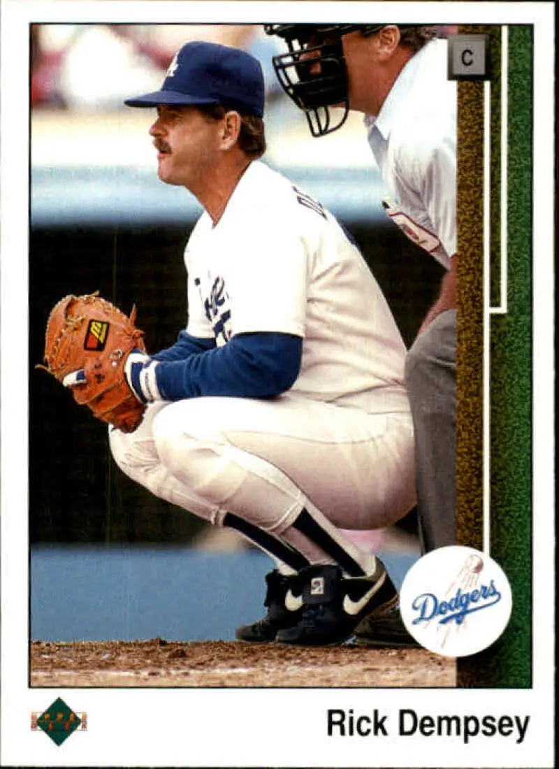 1989 Upper Deck #713 Rick Dempsey NM-MT Los Angeles Dodgers Baseball Card - Baseball Card Single