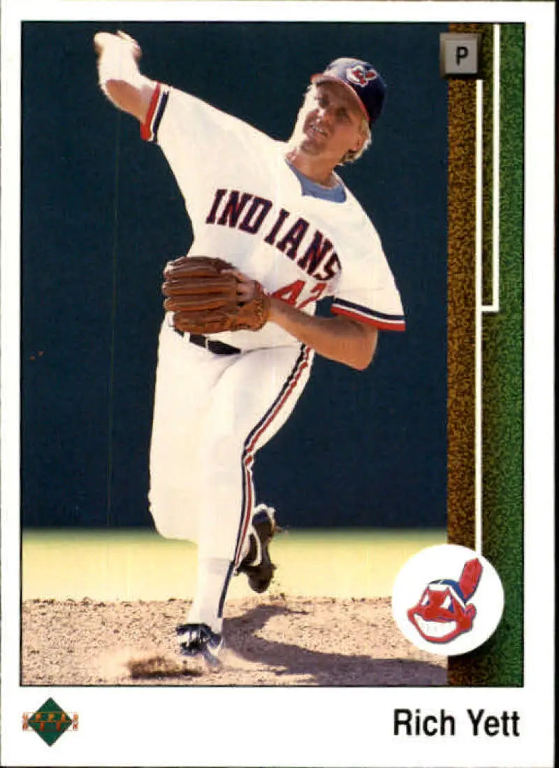 1989 Upper Deck #728 Rich Yett NM-MT Cleveland Indians Baseball Card - Baseball Card Single