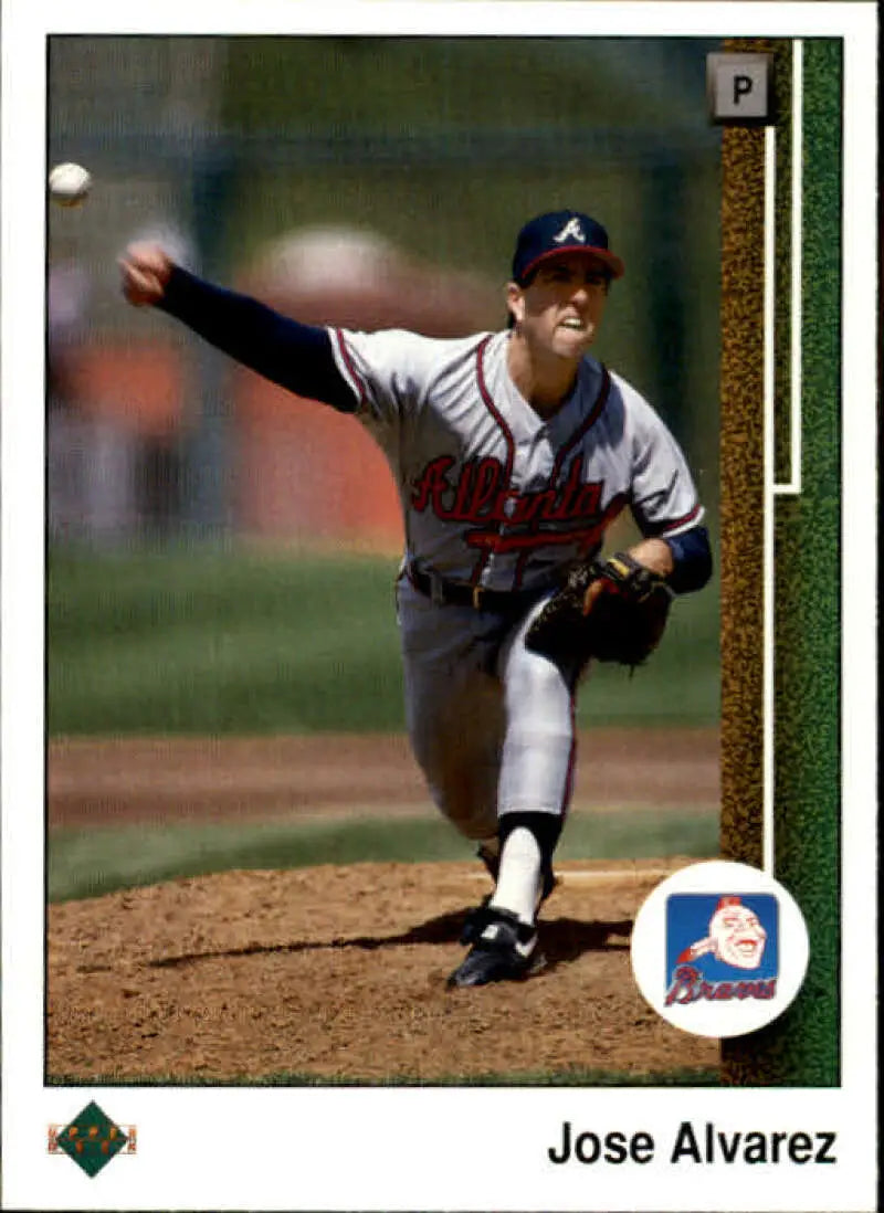 1989 Upper Deck #734 Jose Alvarez NM-MT RC Rookie Atlanta Braves Baseball Card - Baseball Card Single