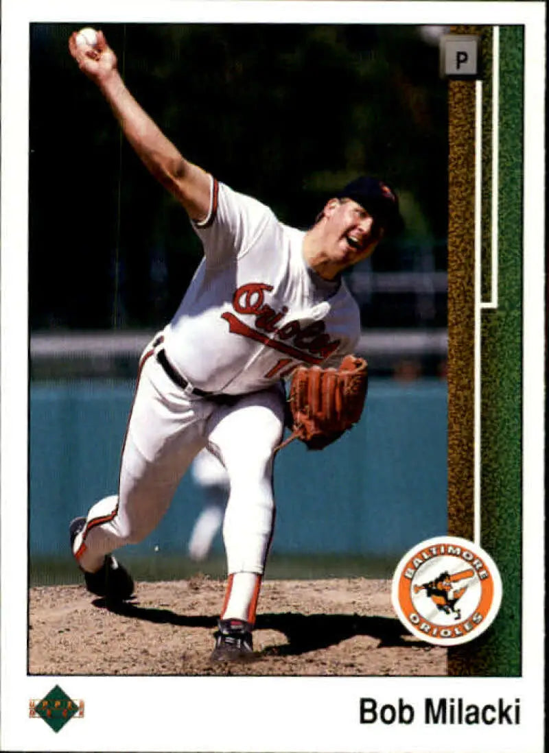 1989 Upper Deck #735 Bob Milacki NM-MT RC Rookie Baltimore Orioles Baseball Card - Baseball Card Single