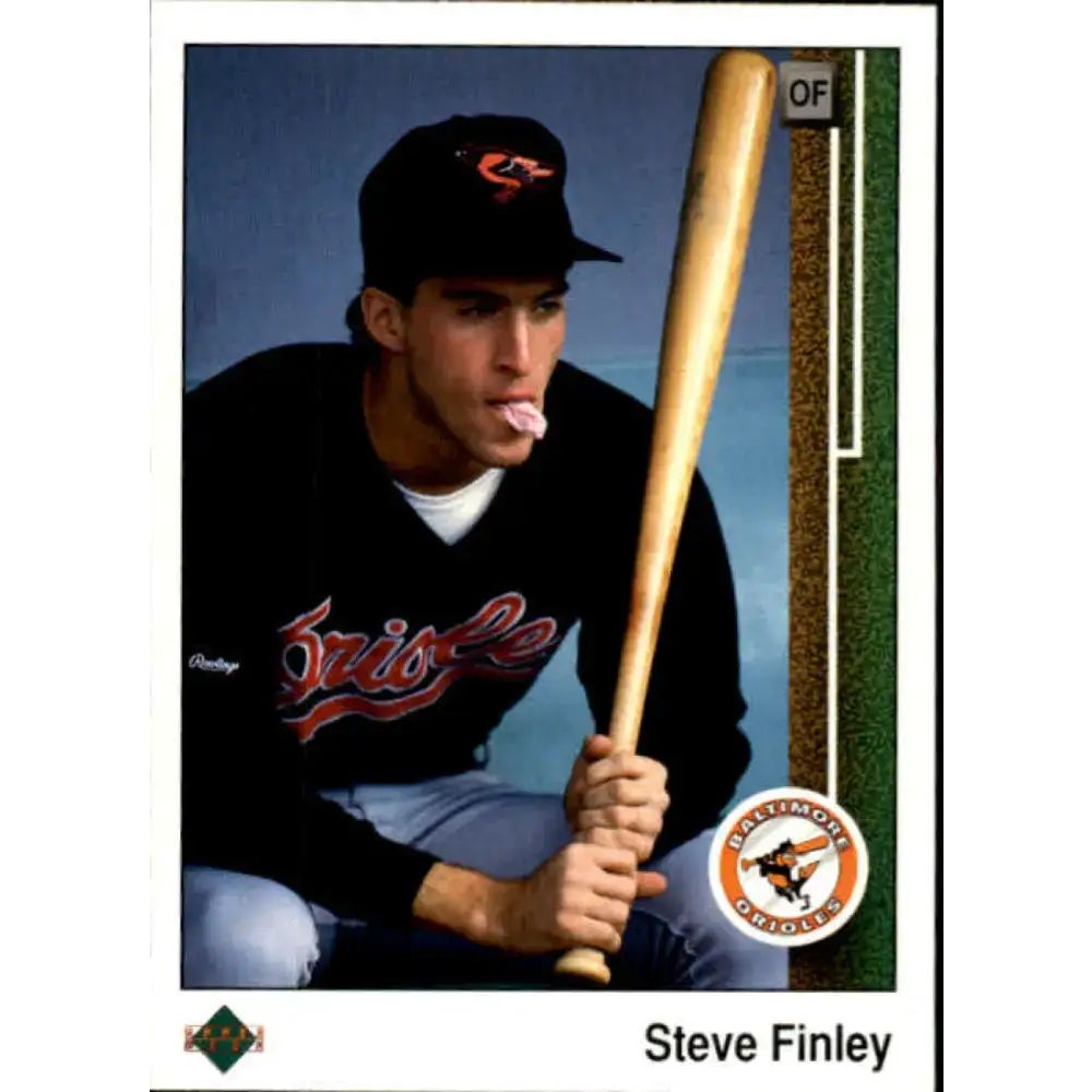 1989 Upper Deck #742 Steve Finley NM-MT RC Rookie Baltimore Orioles Baseball Card - Baseball Card Single