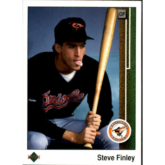 1989 Upper Deck #742 Steve Finley NM-MT RC Rookie Baltimore Orioles Baseball Card - Baseball Card Single