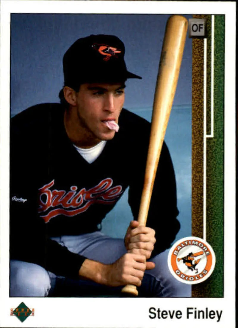 1989 Upper Deck #742 Steve Finley NM-MT RC Rookie Baltimore Orioles Baseball Card - Baseball Card Single