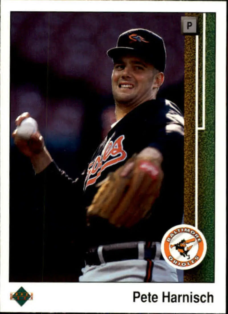 1989 Upper Deck #744 Pete Harnisch NM-MT RC Rookie Baltimore Orioles Baseball Card - Baseball Card Single
