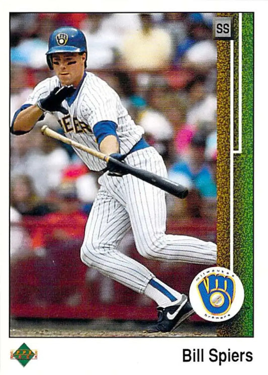 1989 Upper Deck #745 Bill Spiers NM-MT RC Rookie Milwaukee Brewers Baseball Card - Baseball Card Single