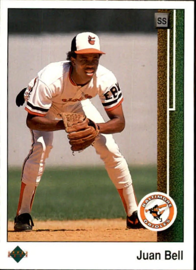 1989 Upper Deck #747 Juan Bell NM-MT RC Rookie Baltimore Orioles Baseball Card - Baseball Card Single