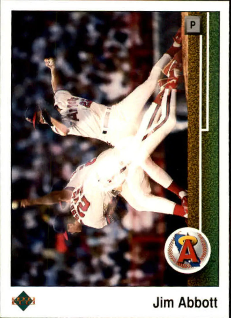 1989 Upper Deck #755 Jim Abbott NM-MT RC Rookie California Angels Baseball Card - Baseball Card Single