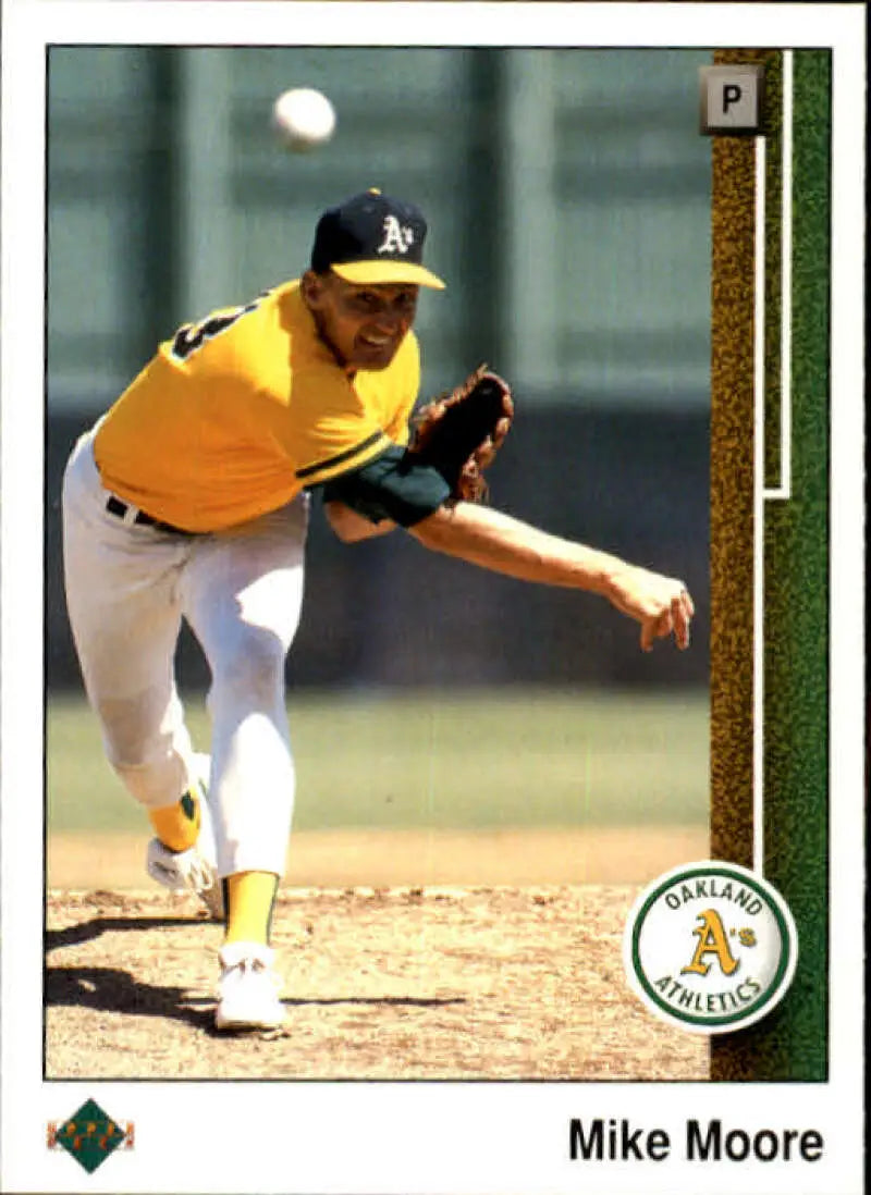 1989 Upper Deck #758 Mike Moore NM-MT Oakland Athletics Baseball Card - Baseball Card Single