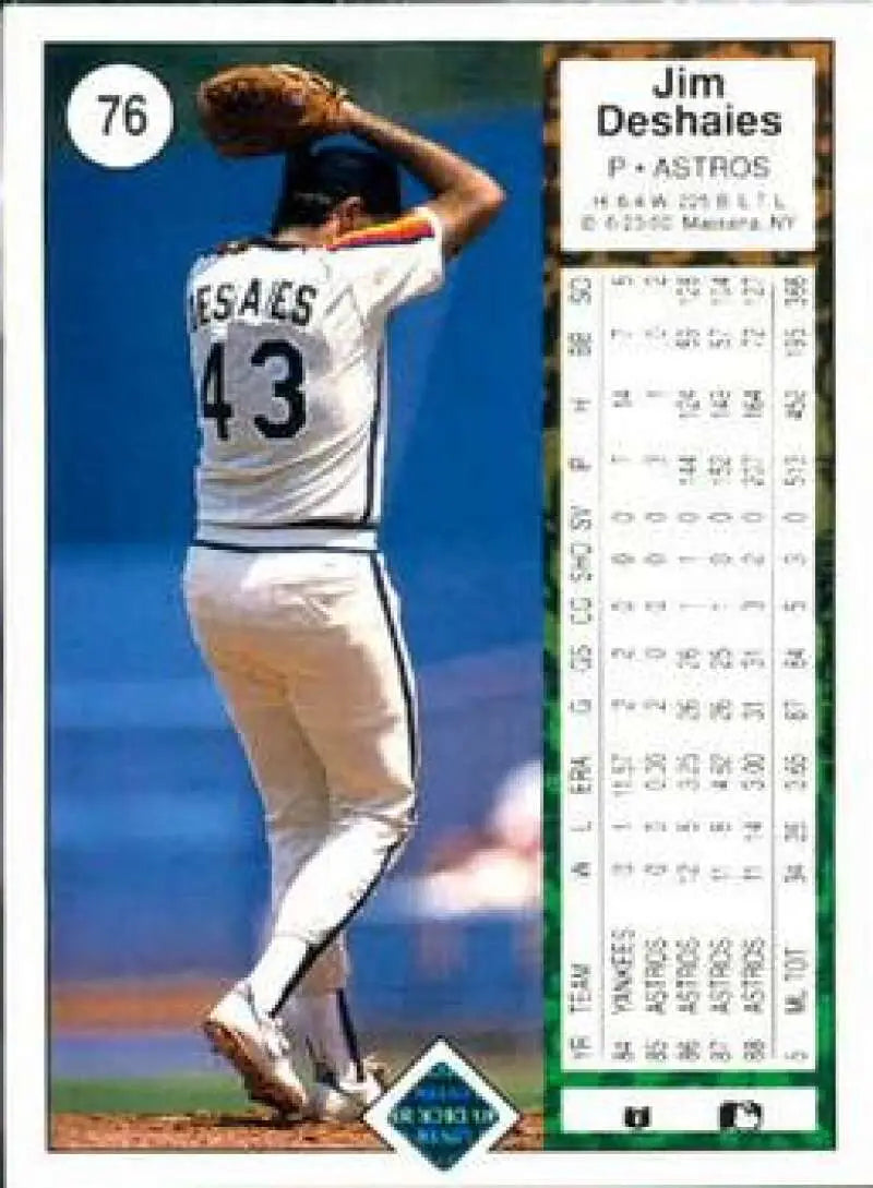1989 Upper Deck #76 Jim Deshaies NM-MT Houston Astros Baseball Card - Baseball Card Single