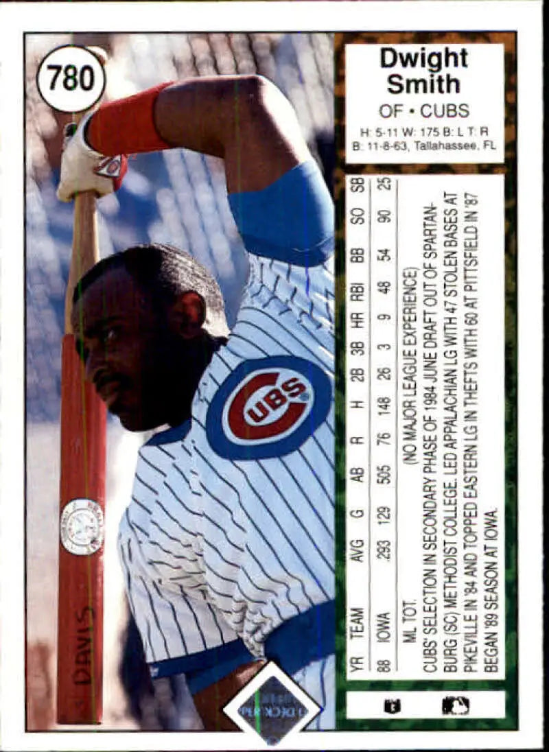1989 Upper Deck #780 Dwight Smith NM-MT RC Rookie Chicago Cubs Baseball Card - Baseball Card Single