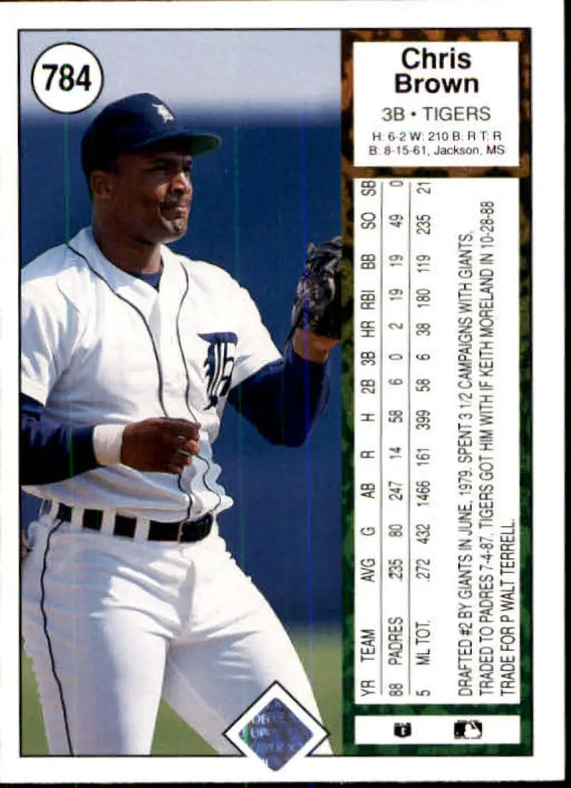 1989 Upper Deck #784 Chris Brown NM-MT Detroit Tigers Baseball Card - Baseball Card Single