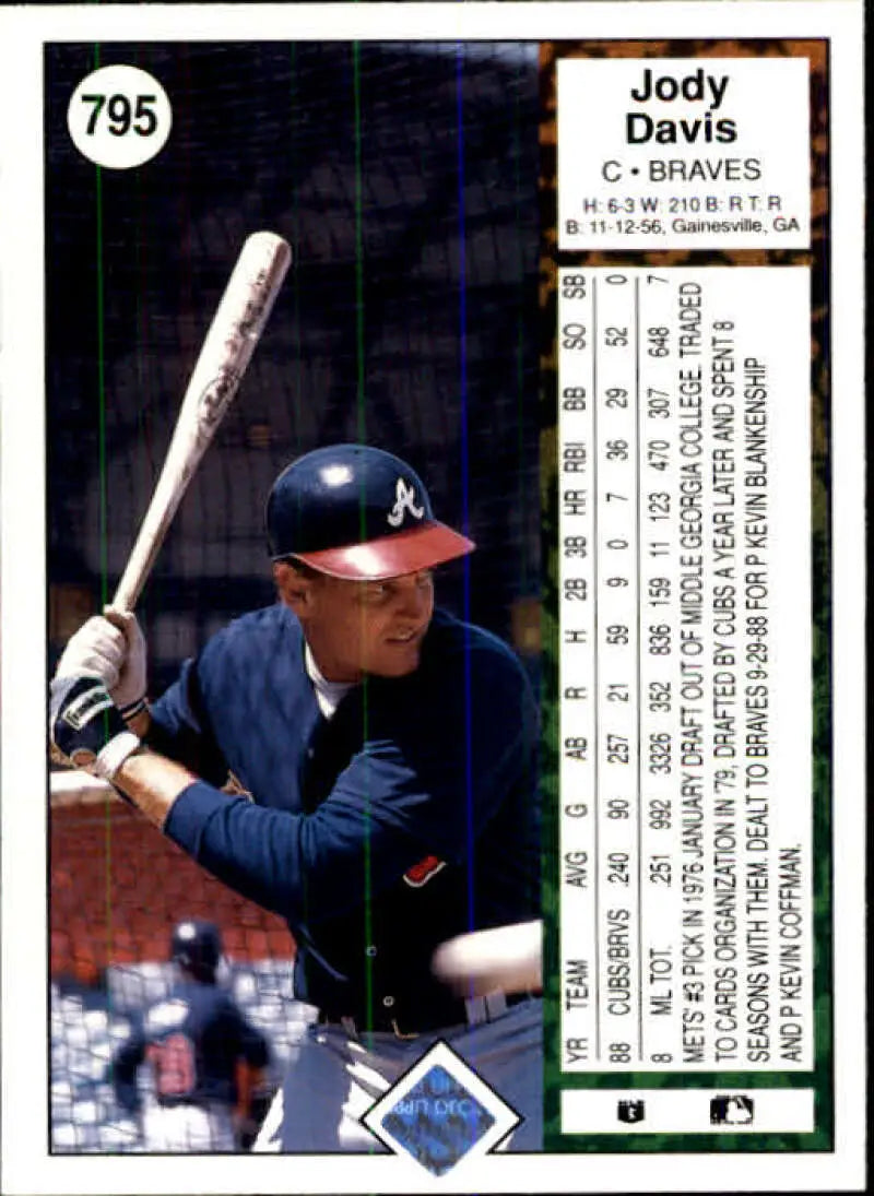 1989 Upper Deck #795 Jody Davis NM-MT Atlanta Braves Baseball Card - Baseball Card Single