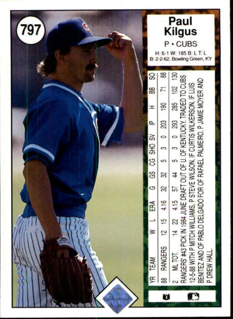 1989 Upper Deck #797 Paul Kilgus NM-MT Chicago Cubs Baseball Card - Baseball Card Single