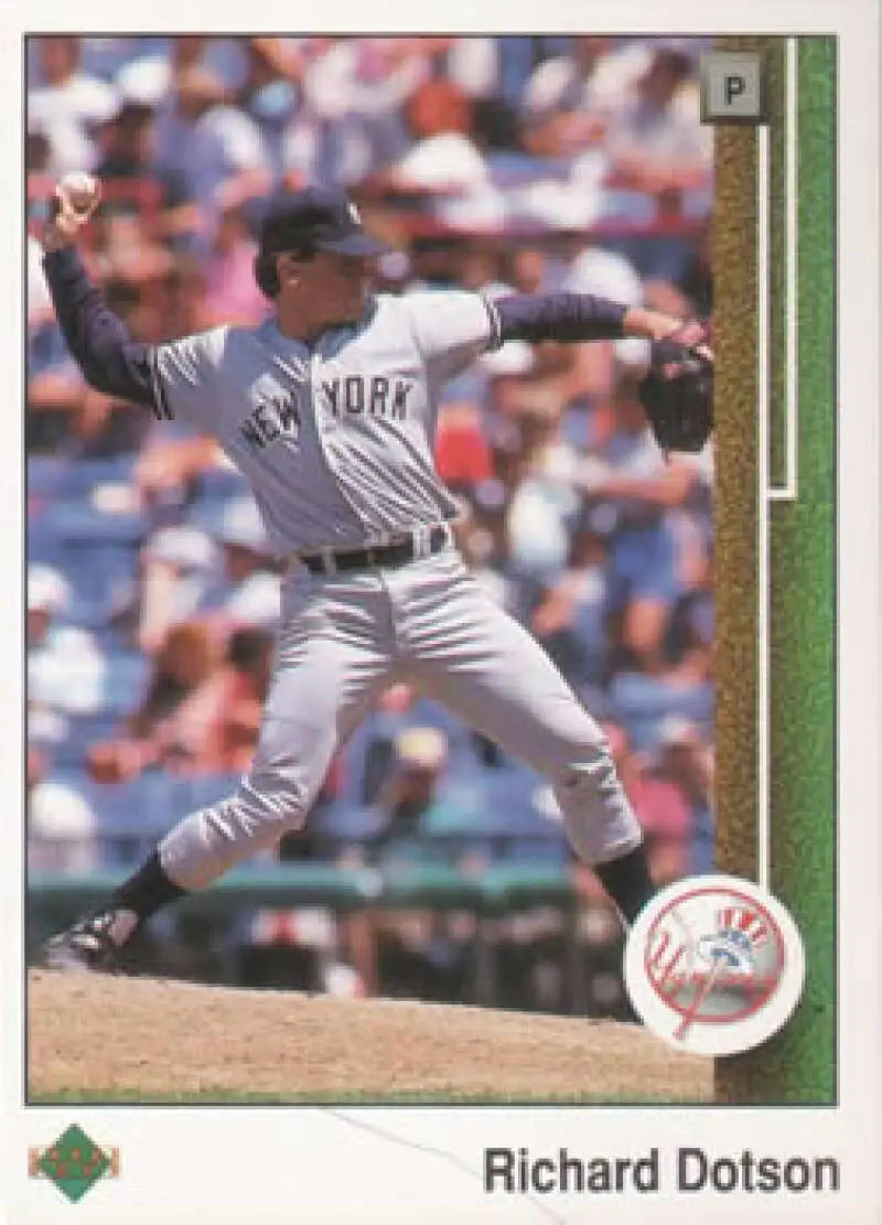 1989 Upper Deck #80 Richard Dotson NM-MT New York Yankees Baseball Card - Baseball Card Single