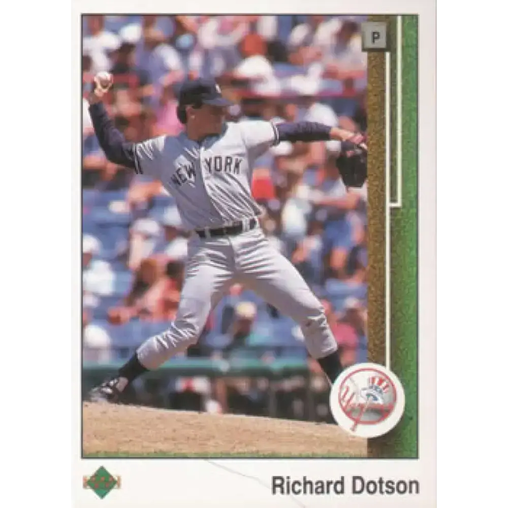 1989 Upper Deck #80 Richard Dotson NM-MT New York Yankees Baseball Card - Baseball Card Single