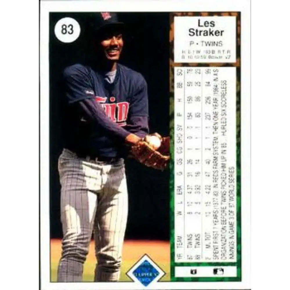 1989 Upper Deck #83 Les Straker NM-MT Minnesota Twins Baseball Card - Baseball Card Single