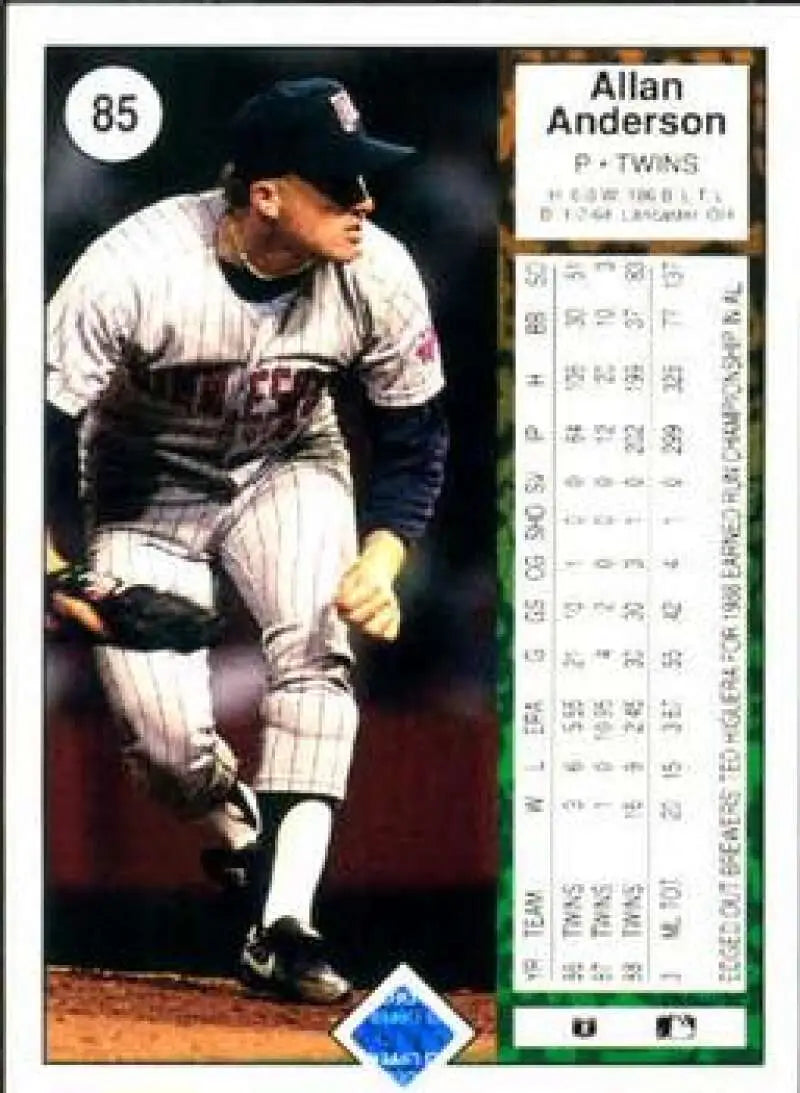 1989 Upper Deck #85 Allan Anderson NM-MT Minnesota Twins Baseball Card - Baseball Card Single