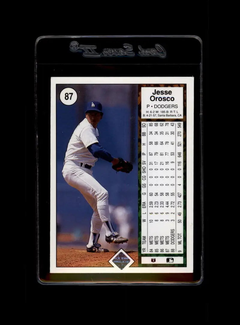 1989 Upper Deck #87 Jesse Orosco NM-MT Los Angeles Dodgers Baseball Card - Baseball Card Single