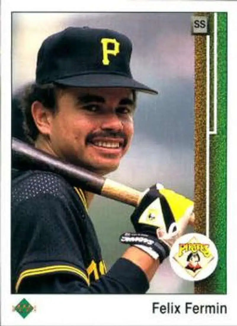 1989 Upper Deck #88 Felix Fermin NM-MT Pittsburgh Pirates Baseball Card - Baseball Card Single