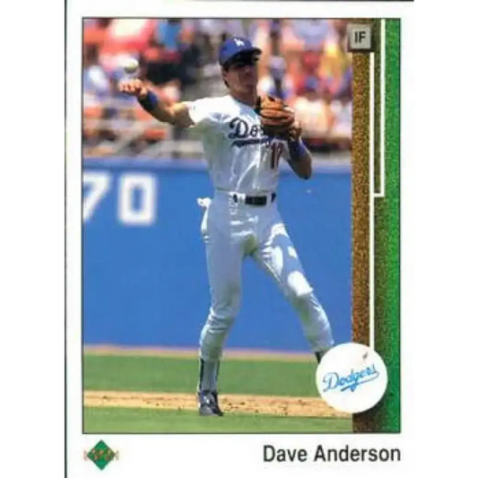 1989 Upper Deck #89 Dave Anderson NM-MT Los Angeles Dodgers Baseball Card - Baseball Card Single