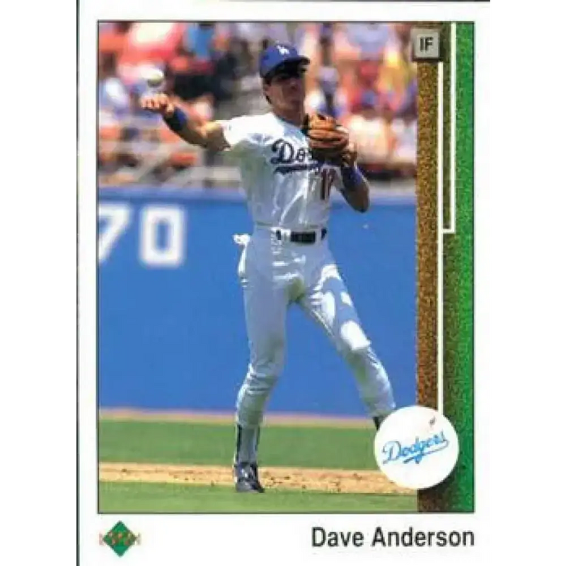 1989 Upper Deck #89 Dave Anderson NM-MT Los Angeles Dodgers Baseball Card - Baseball Card Single