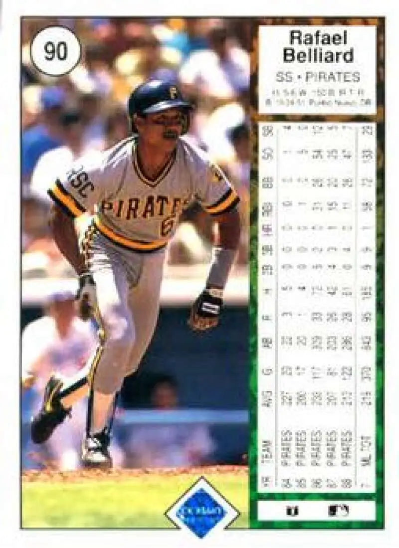 1989 Upper Deck #90 Rafael Belliard NM-MT Pittsburgh Pirates Baseball Card - Baseball Card Single