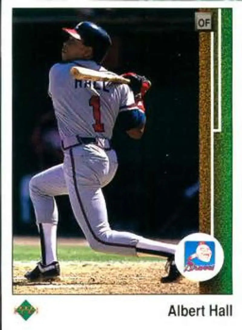 1989 Upper Deck #93 Albert Hall NM-MT Atlanta Braves Baseball Card - Baseball Card Single