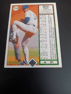 1989 Upper Deck - Nolan Ryan #774. Texas Rangers. NRMT+ - Baseball Card Single