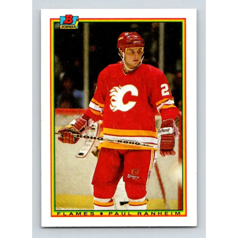 1990-91 Bowman #100 Paul Ranheim NM-MT RC Rookie Calgary Flames Hockey Card - Hockey Card Single