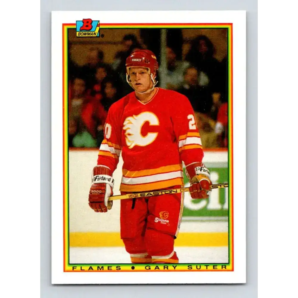 1990-91 Bowman #101 Gary Suter NM-MT Calgary Flames Hockey Card - Hockey Card Single