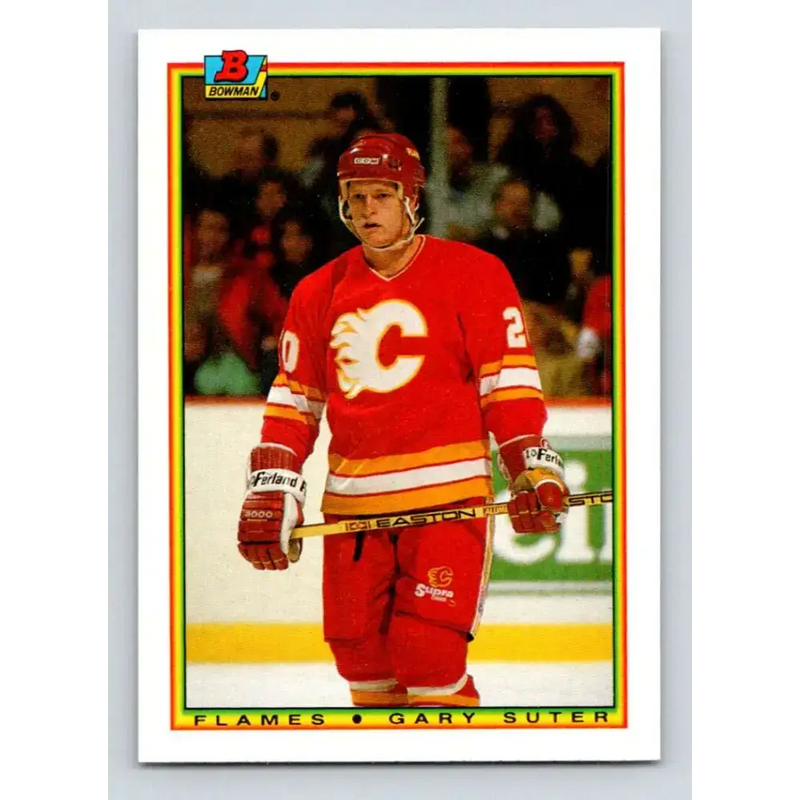 1990-91 Bowman #101 Gary Suter NM-MT Calgary Flames Hockey Card - Hockey Card Single