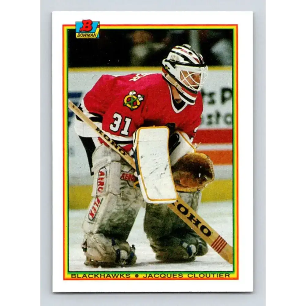 1990-91 Bowman #11 Jacques Cloutier NM-MT Chicago Blackhawks Hockey Card - Hockey Card Single