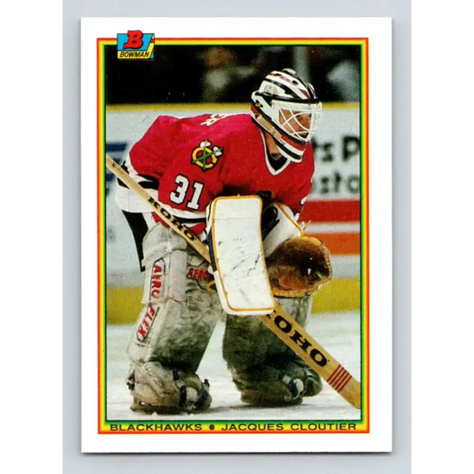 1990-91 Bowman #11 Jacques Cloutier NM-MT Chicago Blackhawks Hockey Card