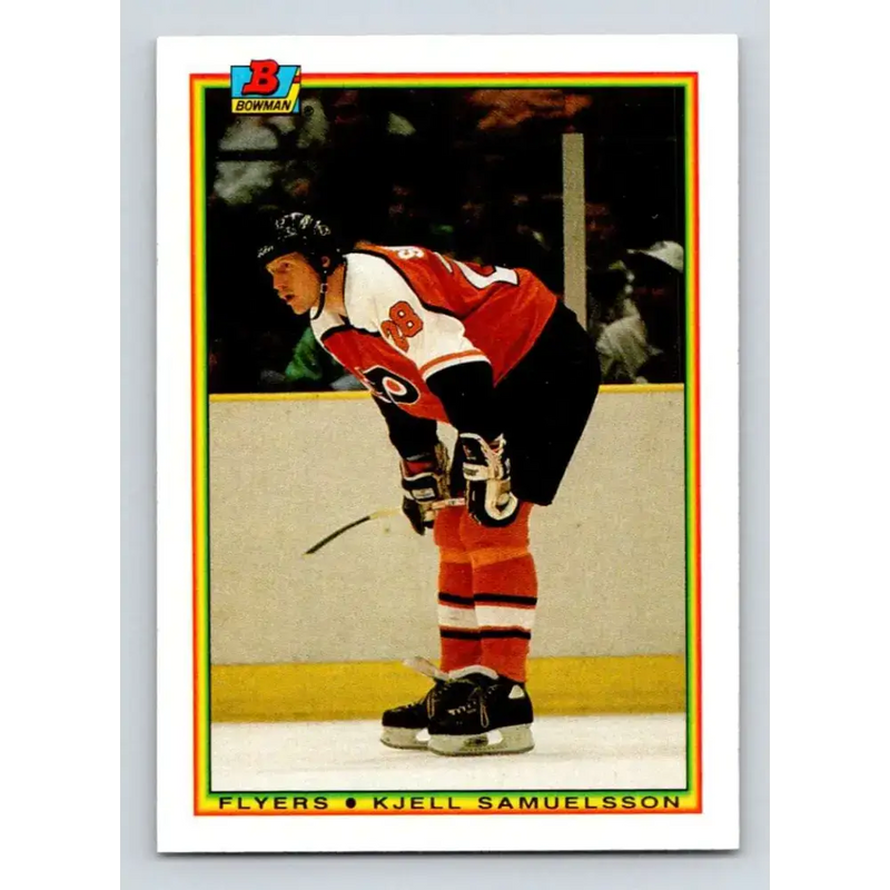 1990-91 Bowman #111 Kjell Samuelsson NM-MT Philadelphia Flyers Hockey Card - Hockey Card Single