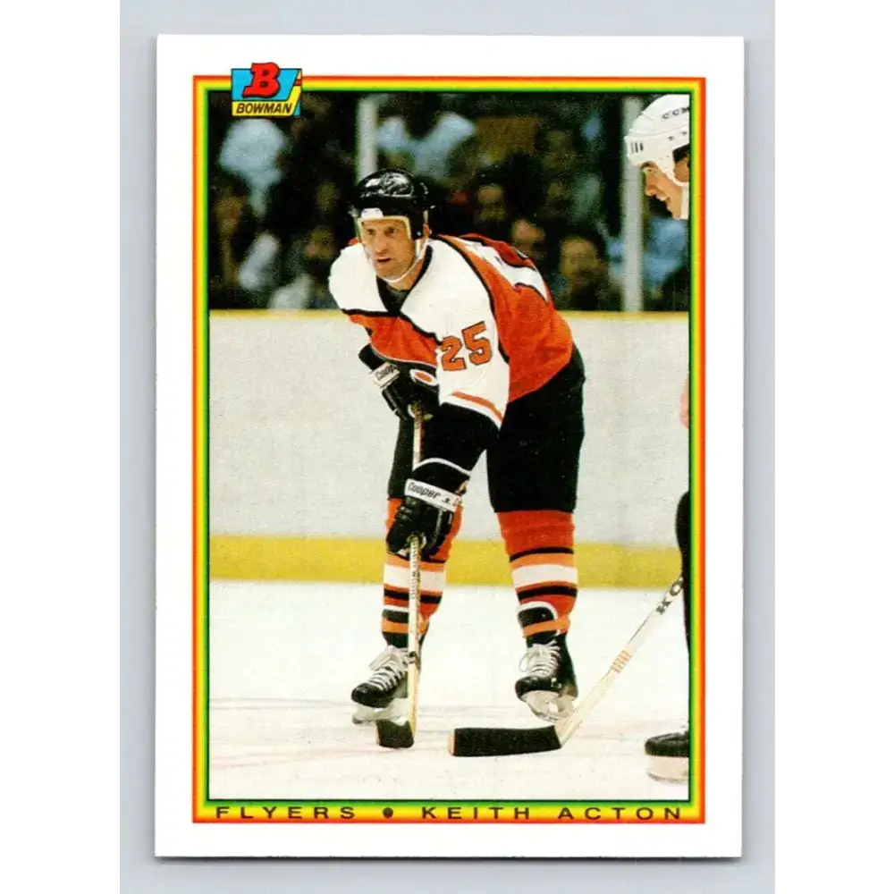 1990-91 Bowman #113 Keith Acton NM-MT Philadelphia Flyers Hockey Card - Hockey Card Single