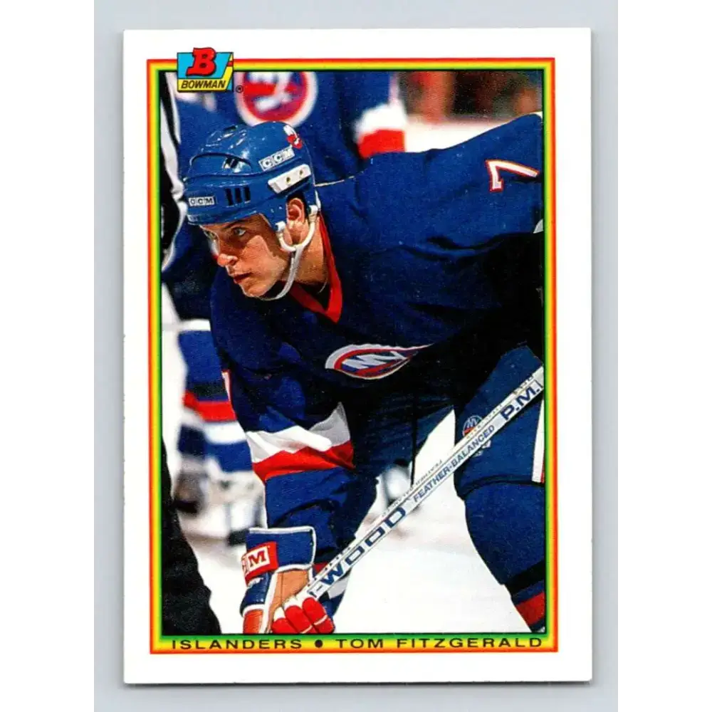 1990-91 Bowman #116 Tom Fitzgerald NM-MT New York Islanders Hockey Card - Hockey Card Single