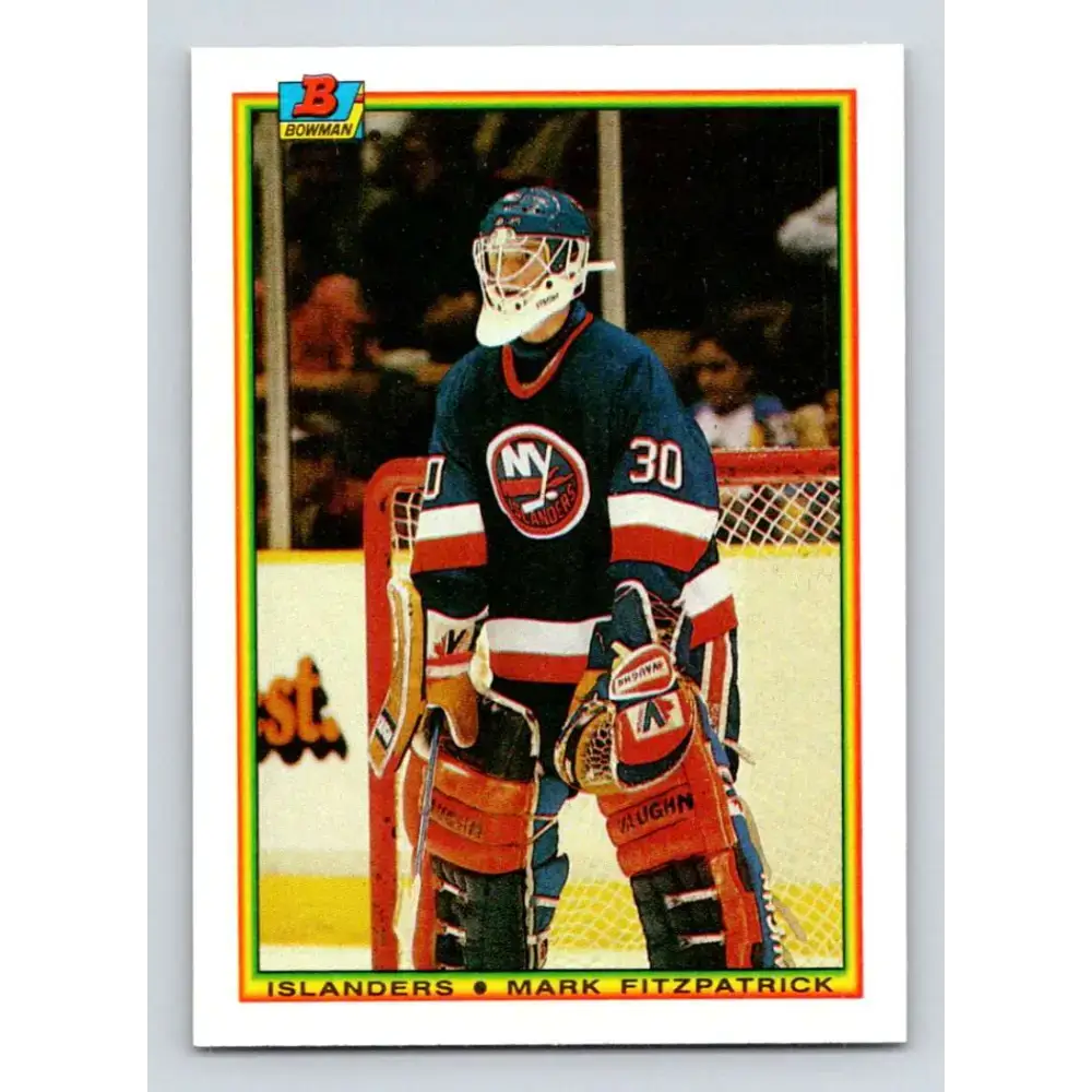 1990-91 Bowman #119 Mark Fitzpatrick NM-MT RC Rookie New York Islanders Hockey Card - Hockey Card Single