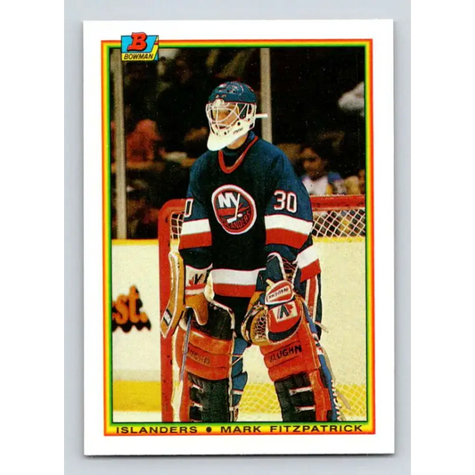 1990-91 Bowman #119 Mark Fitzpatrick NM-MT RC Rookie New York Islanders Hockey Card