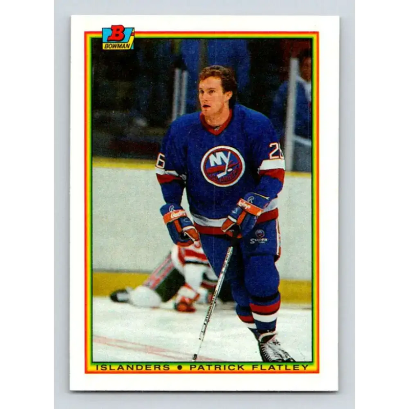 1990-91 Bowman #124 Pat Flatley NM-MT New York Islanders Hockey Card - Hockey Card Single