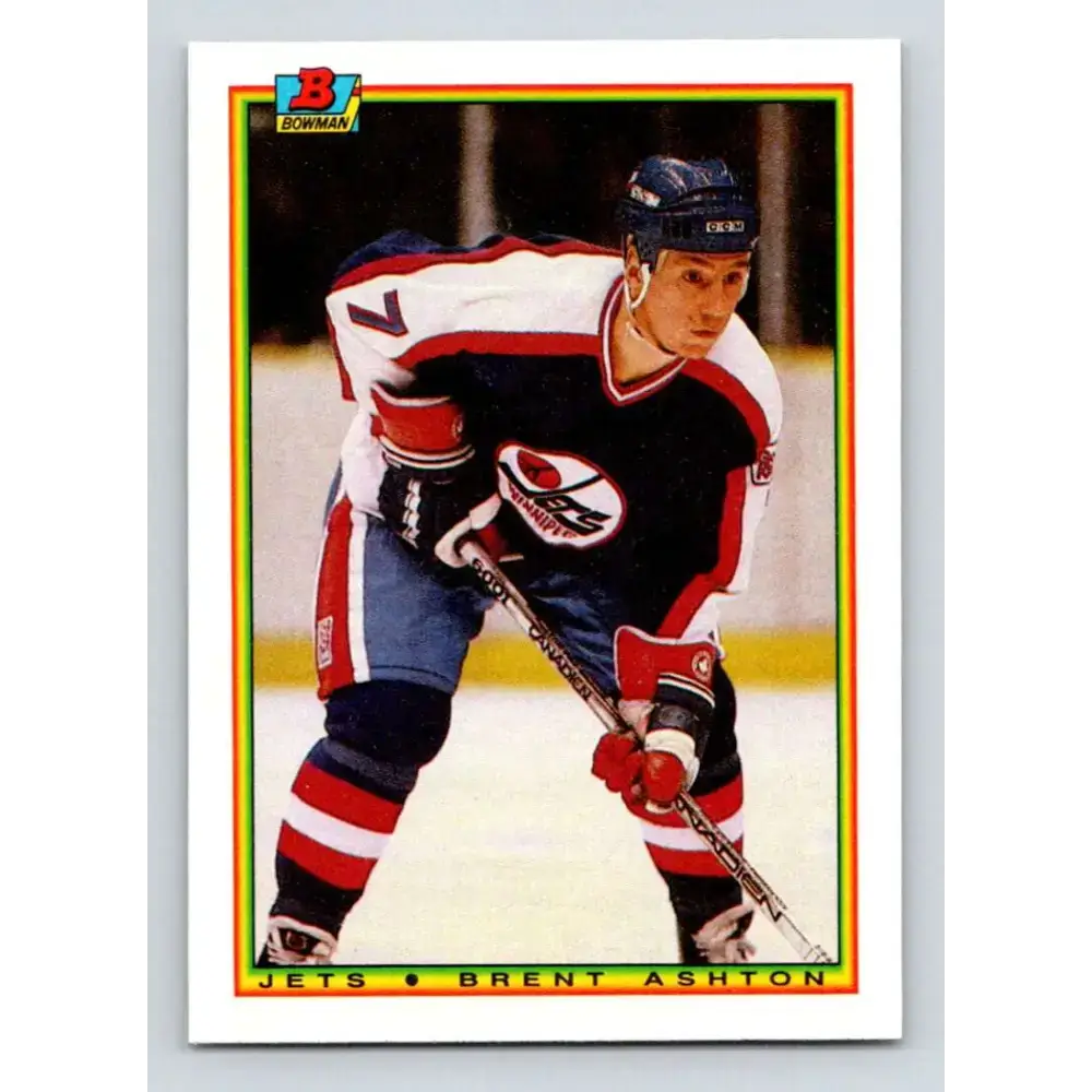 1990-91 Bowman #130 Brent Ashton NM-MT Winnipeg Jets Hockey Card - Hockey Card Single