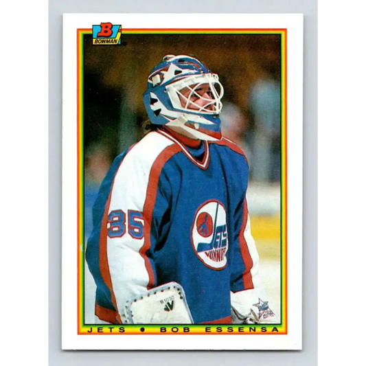 1990-91 Bowman #131 Bob Essensa NM-MT RC Rookie Winnipeg Jets Hockey Card