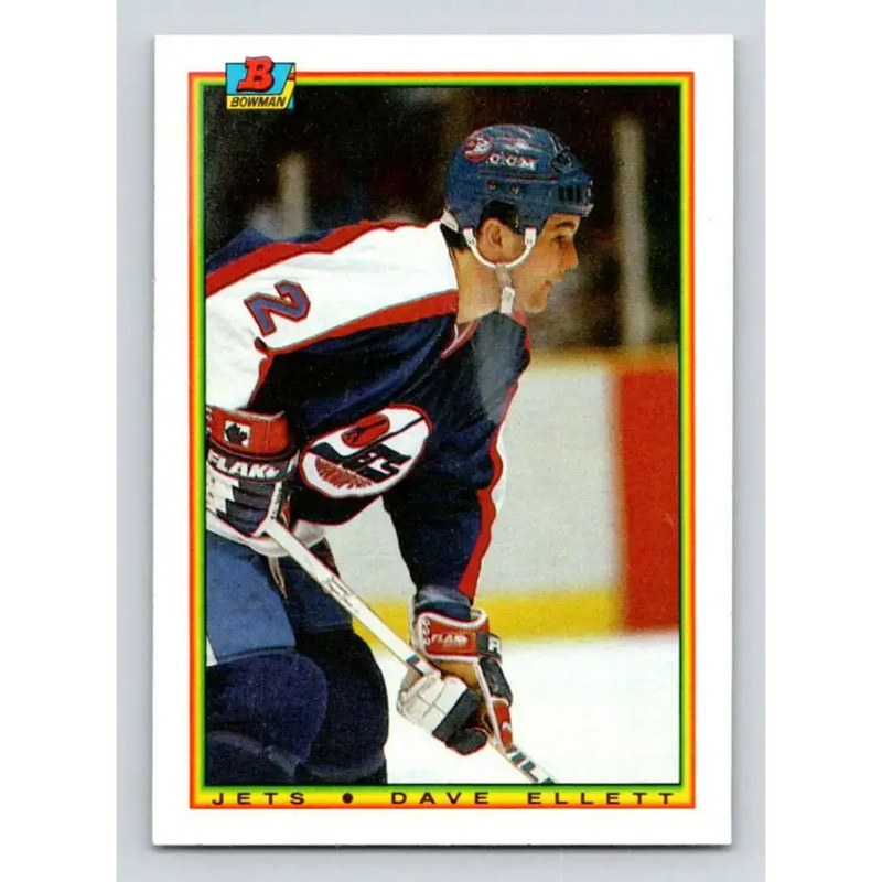 1990-91 Bowman #132 Dave Ellett NM-MT Winnipeg Jets Hockey Card - Hockey Card Single