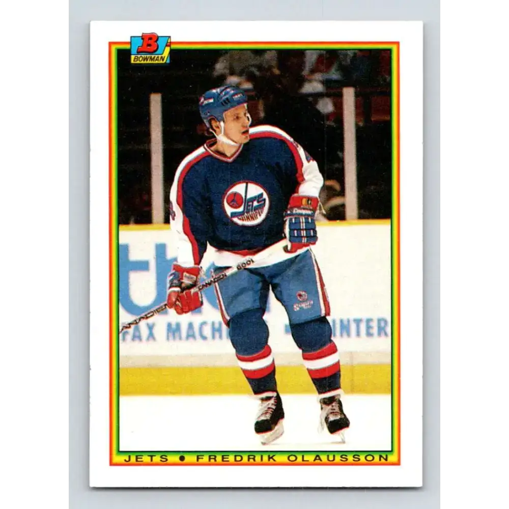 1990-91 Bowman #135 Fredrik Olausson NM-MT Winnipeg Jets Hockey Card - Hockey Card Single